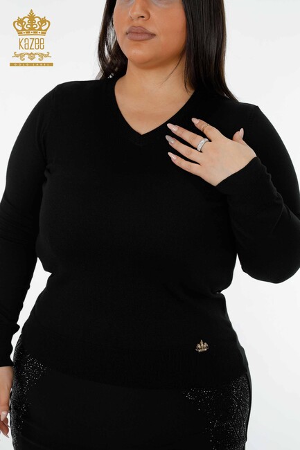 Women's Knitwear Sweater Kazee Logo Black - 15685 | KAZEE - Thumbnail