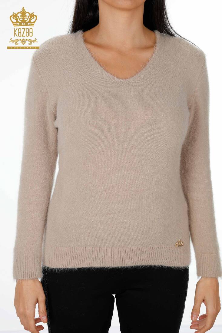 Women's Knitwear Sweater Long Sleeve Beige - 18921 | KAZEE