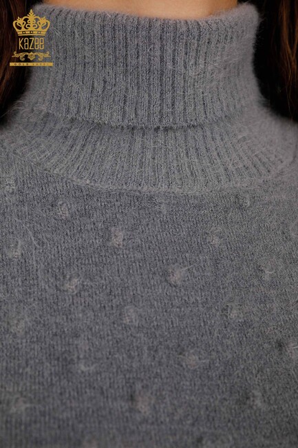 Women's Knitwear Sweater Polka Dot Detailed Color Transition Gray - 18796 | KAZEE - Thumbnail