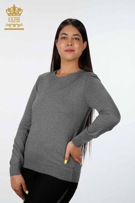 Women's Knitwear Sweater Glittery Anthracite - 15317 | KAZEE - Thumbnail