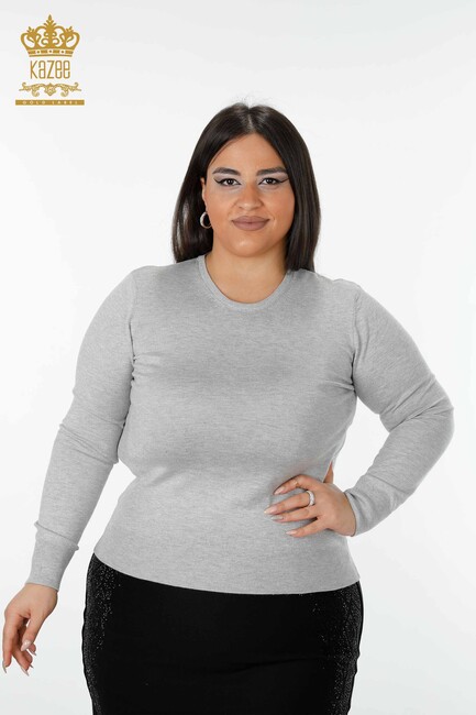 Women's Knitwear Sweater Silvery Gray - 15317 | KAZEE - Thumbnail