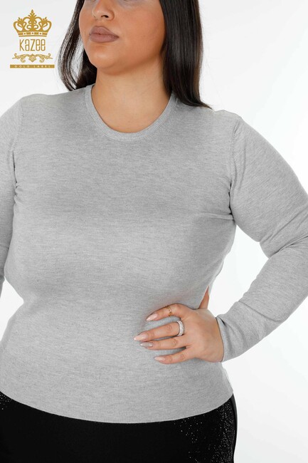 Women's Knitwear Sweater Silvery Gray - 15317 | KAZEE - Thumbnail