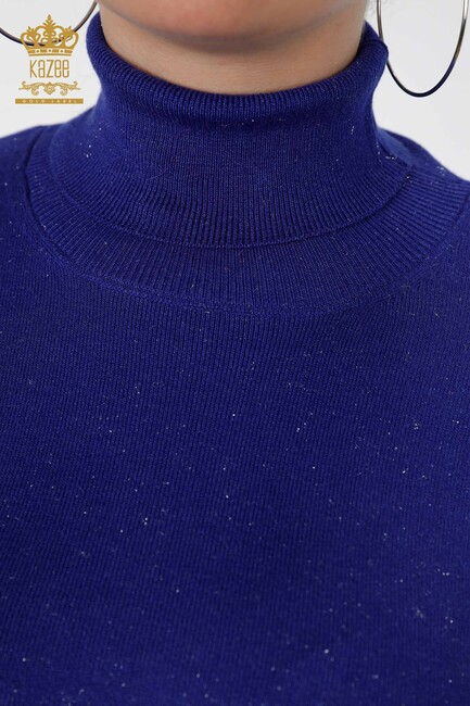 Women's Knitwear Sweater Glitter Transition Turtleneck Oversize Saks - 15144 | KAZEE - Thumbnail