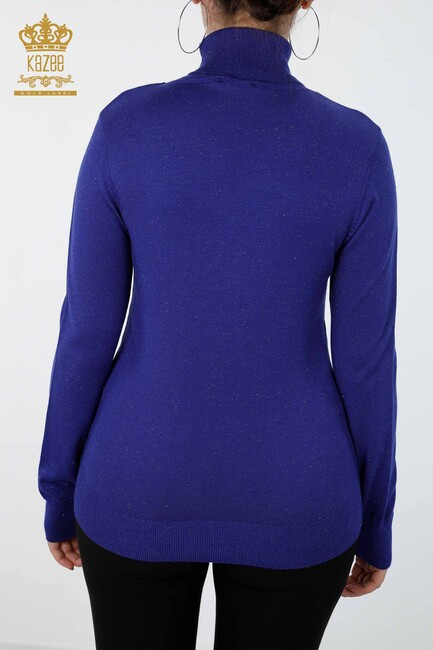 Women's Knitwear Sweater Glitter Transition Turtleneck Oversize Saks - 15144 | KAZEE - Thumbnail