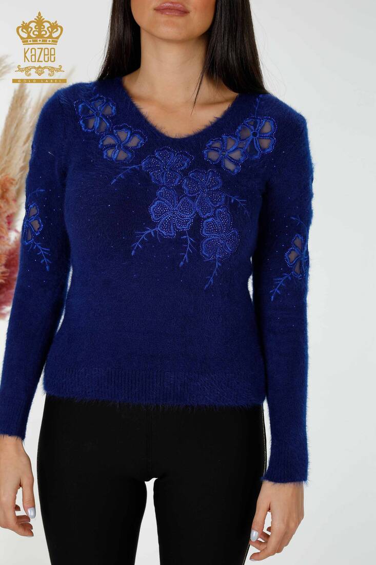 Women's Knitwear Sweater Tulle Saks - 18918 | KAZEE