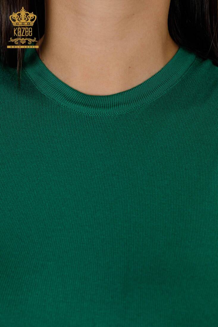 Women's Knitwear Sweater Zero Sleeve Green - 16922 | KAZEE