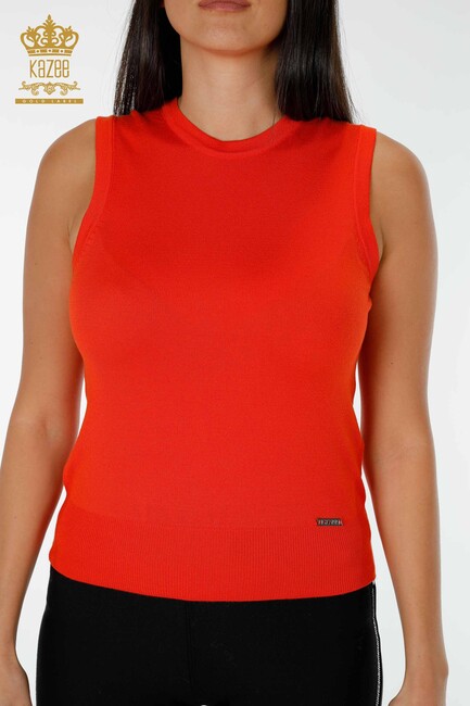 Women's Knitwear Sweater Zero Sleeve Orange - 16922 | KAZEE - Thumbnail