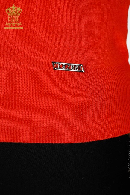 Women's Knitwear Sweater Zero Sleeve Orange - 16922 | KAZEE - Thumbnail