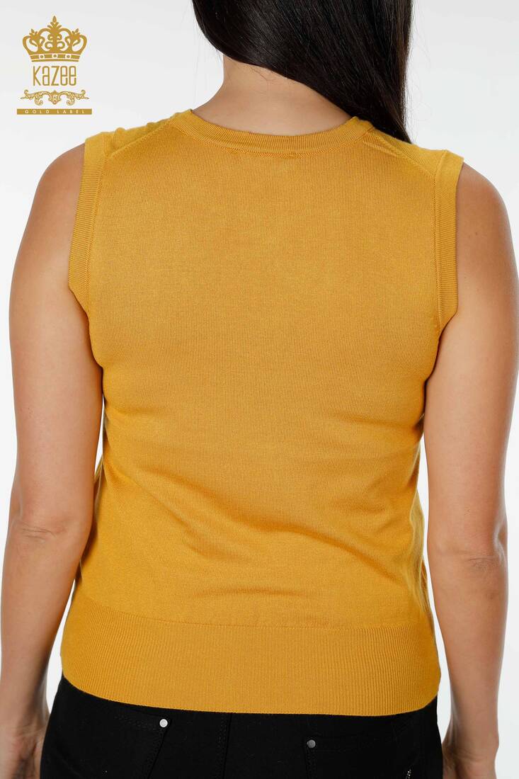 Women's Knitwear Sweater Zero Sleeve Saffron - 16922 | KAZEE