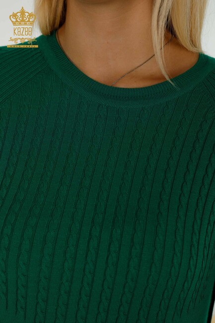 Women's Knitwear Green With Stones - 30104 | KAZEE - Thumbnail