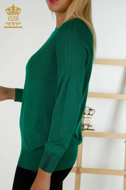 Women's Knitwear Green With Stones - 30104 | KAZEE - Thumbnail