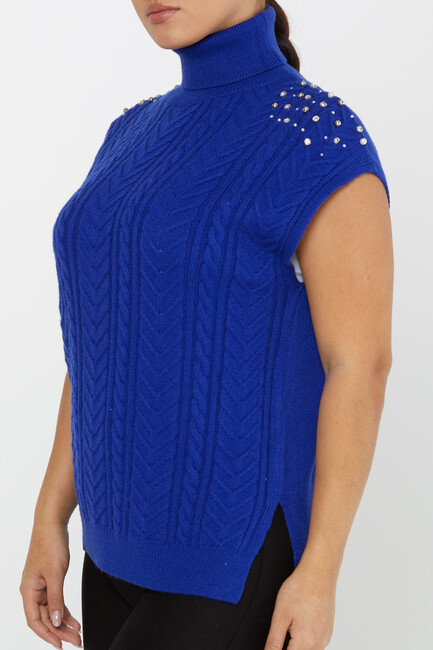 Women's Knitwear Stone Sweater Saxe - 30242 | KAZEE - Thumbnail