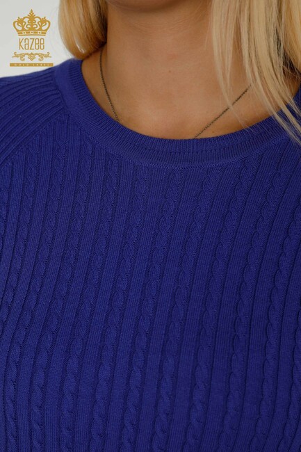 Women's Knitwear Violet with Stones - 30104 | KAZEE - Thumbnail