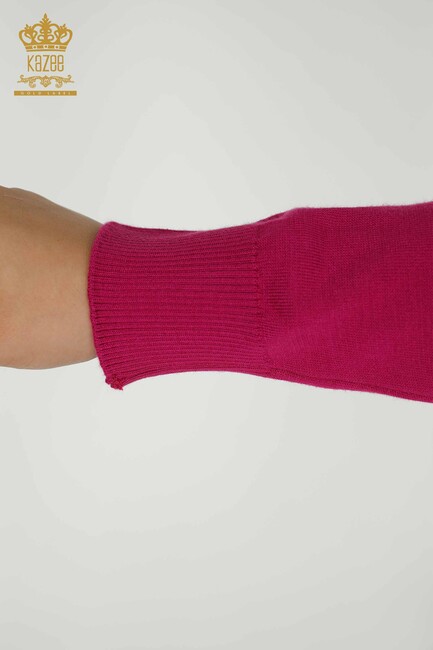 Women's Knitwear Tiger Pattern Fuchsia - 30127 | KAZEE - Thumbnail