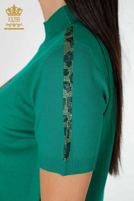 Women's Knitwear Tiger Pattern Green - 16999 | KAZEE - Thumbnail