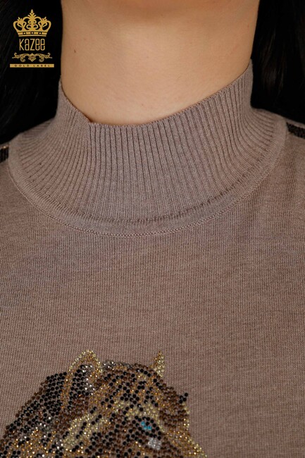 Women's Knitwear Tiger Pattern Mink - 16999 | KAZEE - Thumbnail