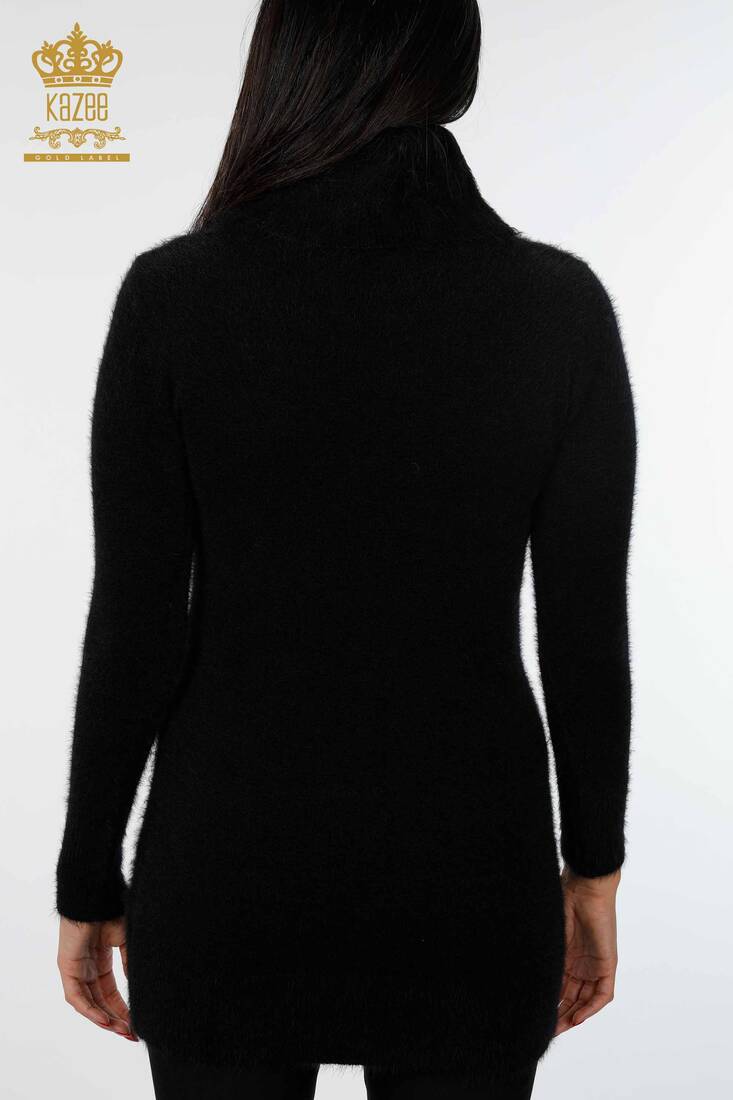 Women's Knitwear Tunic Turtleneck Black - 18591 | KAZEE