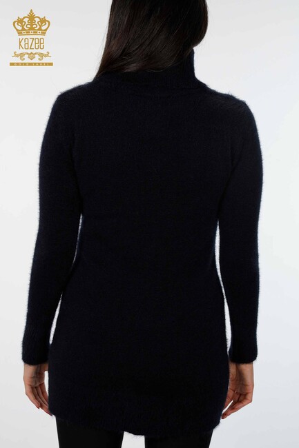 Women's Knitwear Tunic Turtleneck Dark Navy - 18591 | KAZEE - Thumbnail