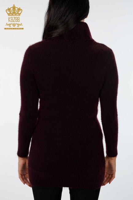 Women's Knitwear Tunic Turtleneck Plum - 18591 | KAZEE - Thumbnail