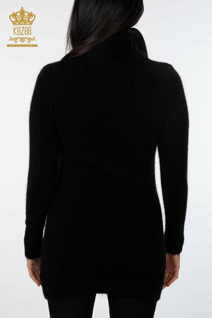 Women's Knitwear Tunic Pocket Detailed Black - 18895 | KAZEE - Thumbnail