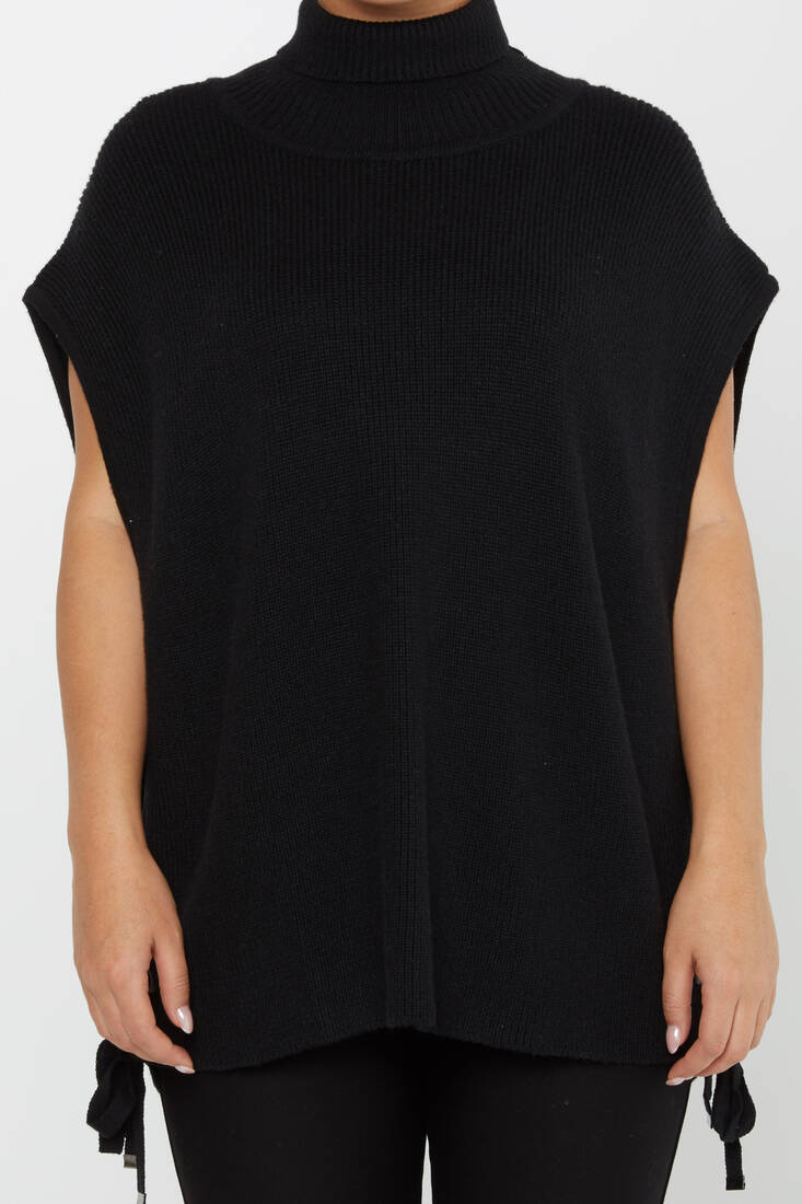 Women's Knitted Turtleneck Sweater Black - 30229 | KAZEE