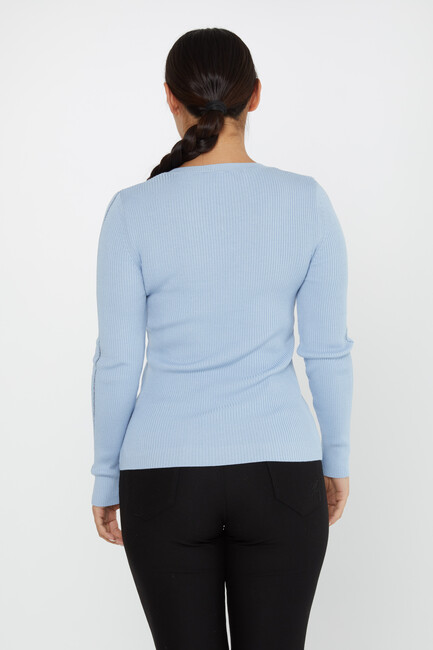 Women's Knitwear V Neck Blue - 16240 | KAZEE - Thumbnail