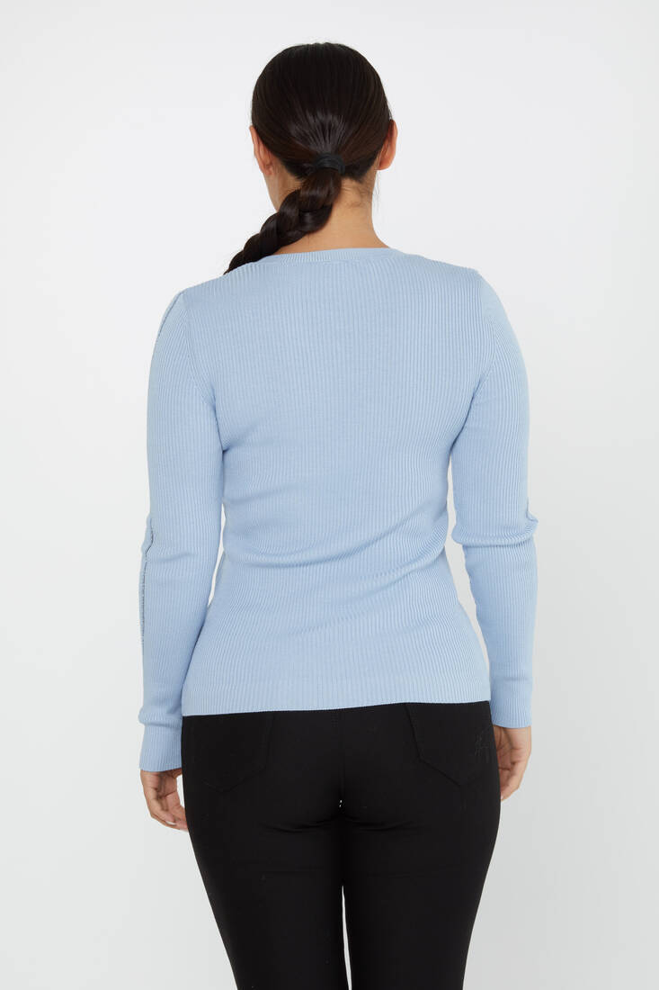 Women's Knitwear V Neck Blue - 16240 | KAZEE