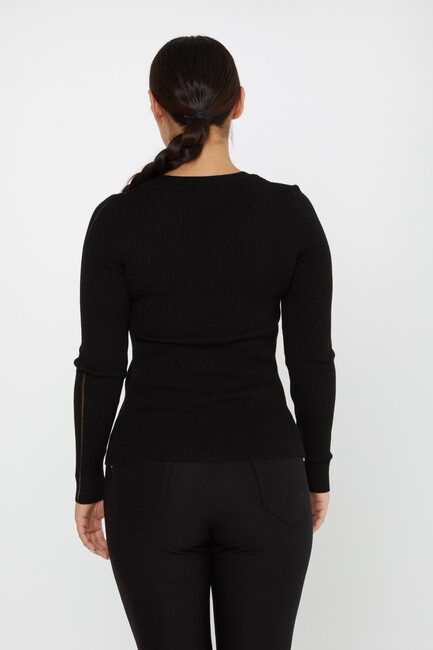 Women's Knitwear V Neck Black - 16240 | KAZEE - Thumbnail