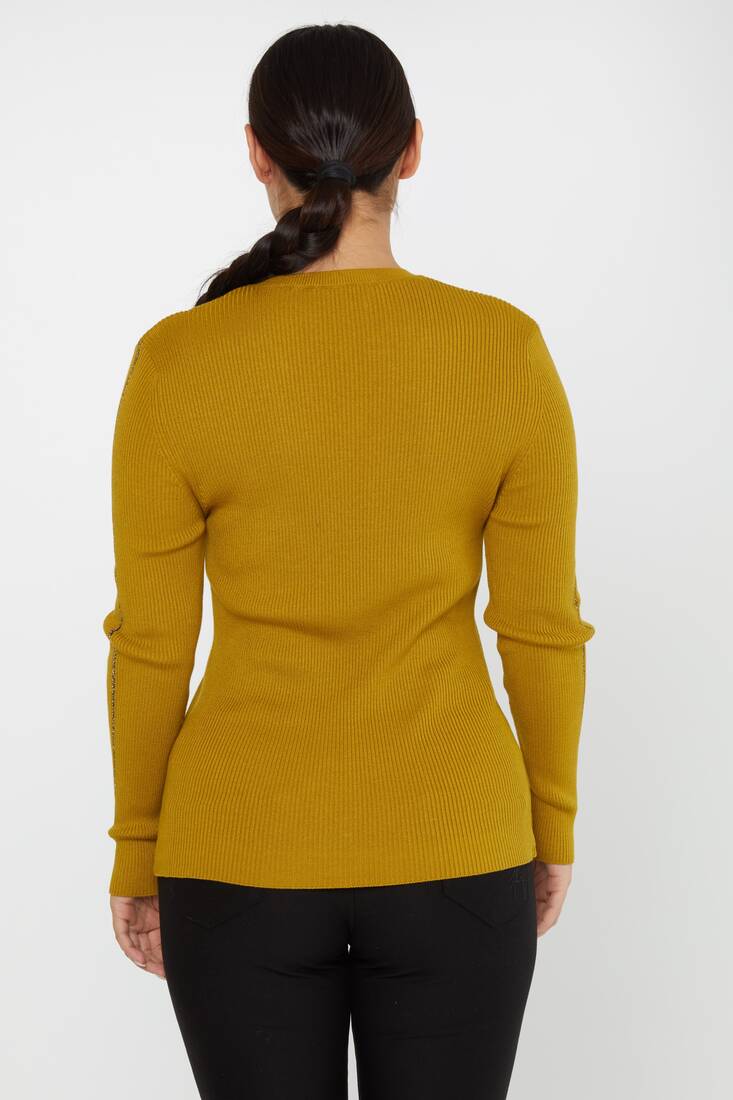 Women's Knitwear V Neck Mustard - 16240 | KAZEE