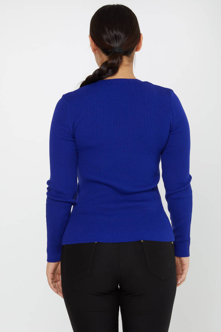 Women's Knitwear V Neck Saxe - 16240 | KAZEE