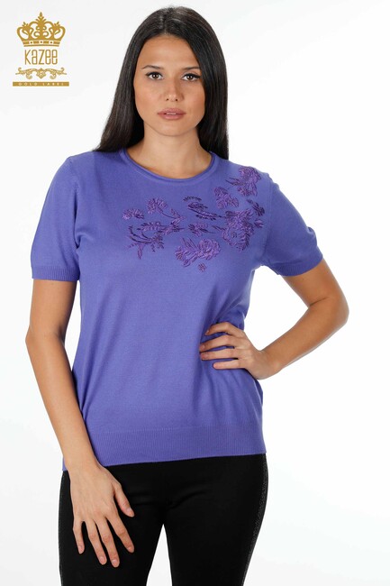 Women's Knitwear Violet - Women's Clothing from Istanbul - 16849 | KAZEE - Thumbnail