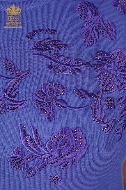 Women's Knitwear Violet - Women's Clothing from Istanbul - 16849 | KAZEE - Thumbnail