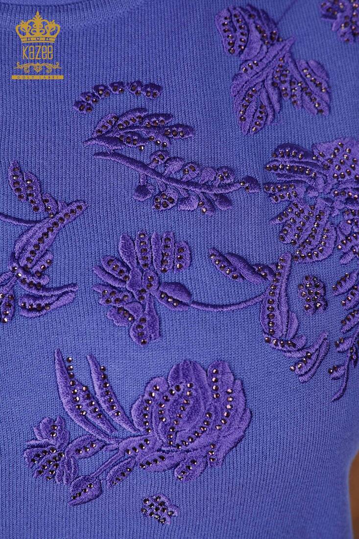 Women's Knitwear Violet - Women's Clothing from Istanbul - 16849 | KAZEE