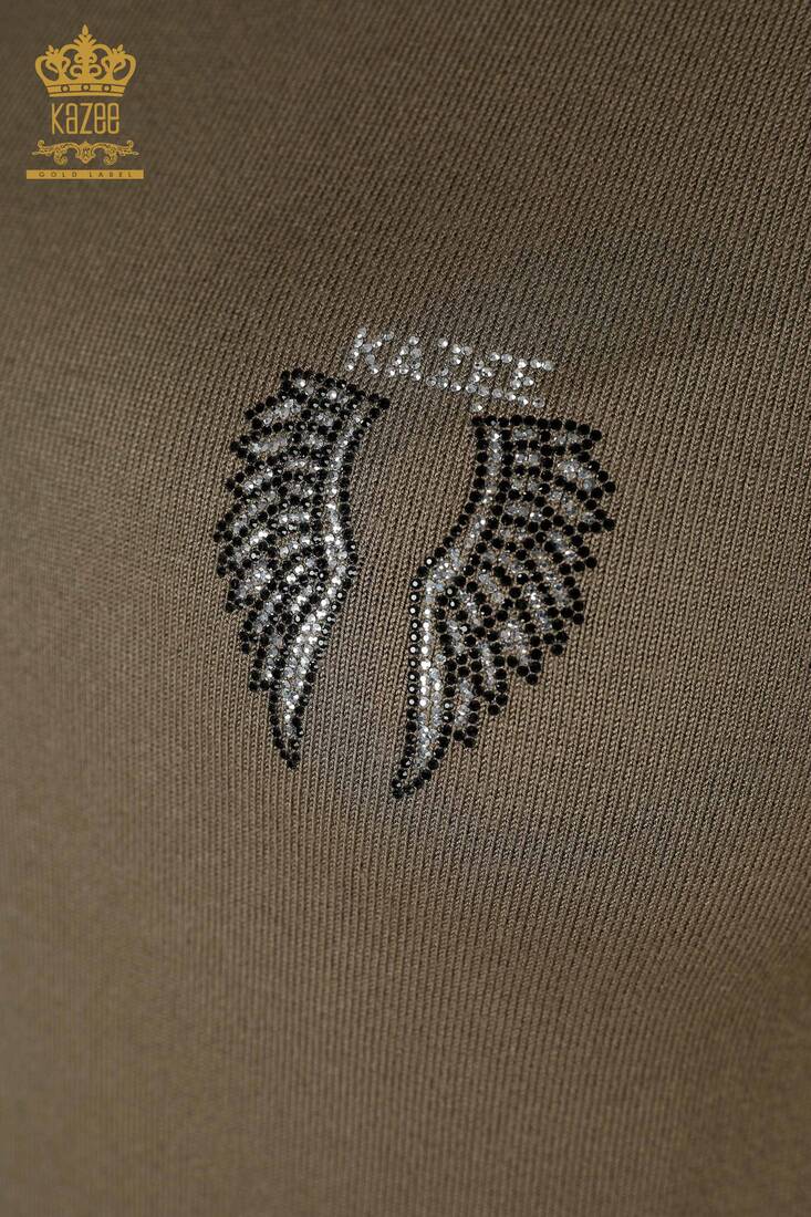 Women's Knitwear Wing Patterned Khaki - 16921 | KAZEE