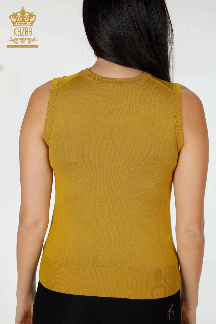 Women's Knitwear Wing Pattern Mustard - 16921 | KAZEE