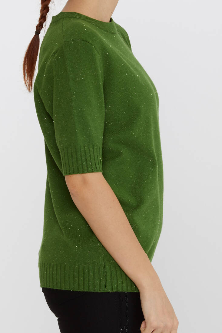 Women's Knitwear Glitter Detailed American Model Green - 31635 | KAZEE