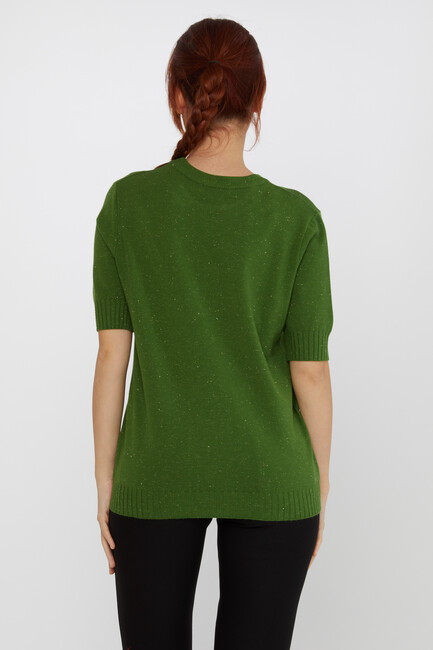 Women's Knitwear Glitter Detailed American Model Green - 31635 | KAZEE - Thumbnail