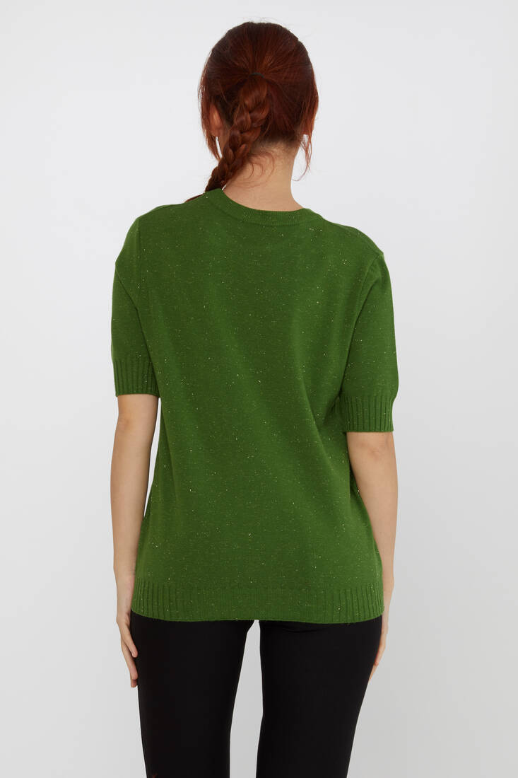 Women's Knitwear Glitter Detailed American Model Green - 31635 | KAZEE