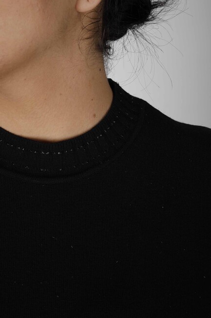 Women's Knitwear Glitter Detail Black - 31027 | KAZEE - Thumbnail