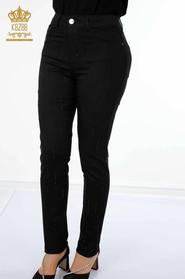 Women's Leggings Trousers Butterfly Pattern Black - 3582 | KAZEE