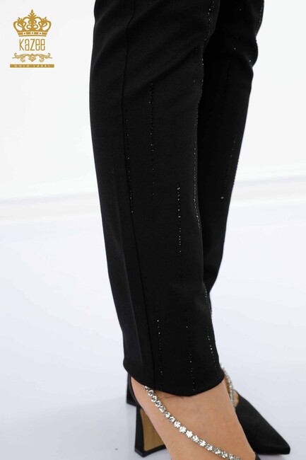 Women's Leggings Trousers Butterfly Pattern Black - 3582 | KAZEE - Thumbnail