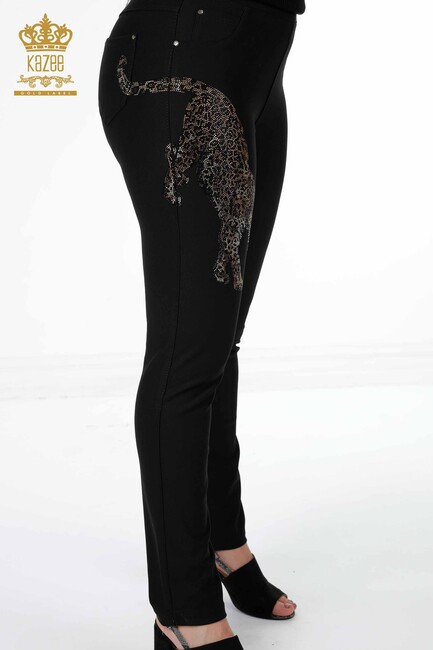 Women's Leggings Trousers Tiger Pattern Black - 3454 | KAZEE - Thumbnail