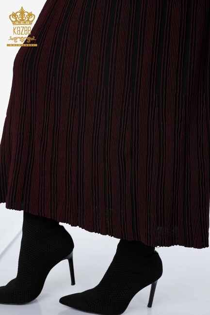 Women's Long Skirt Plum Elastic Waist - 4131 | KAZEE - Thumbnail