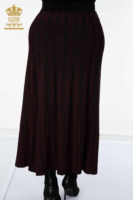 Women's Long Skirt Plum Elastic Waist - 4131 | KAZEE - Thumbnail