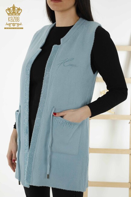 Women's Long Vest Tie Detailed Mint - 30244 | KAZEE - Thumbnail