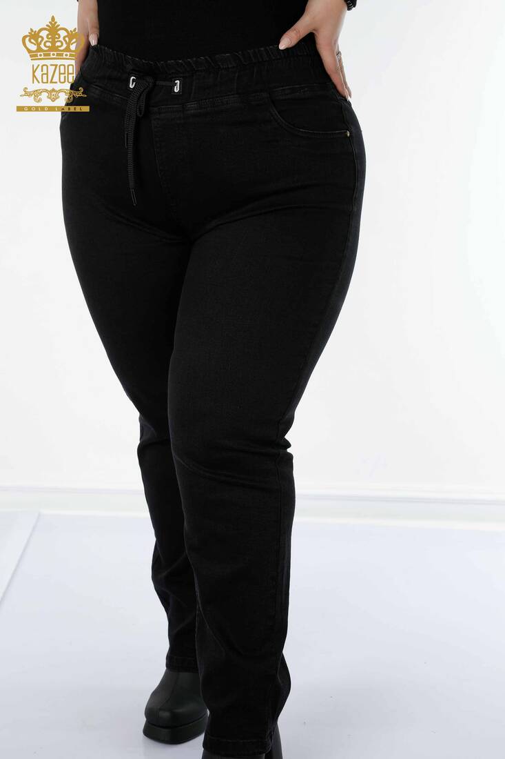 Women's Trousers Black With Pocket - 3659 | KAZEE