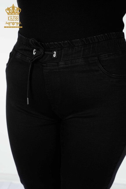 Women's Trousers Black With Pocket - 3659 | KAZEE - Thumbnail