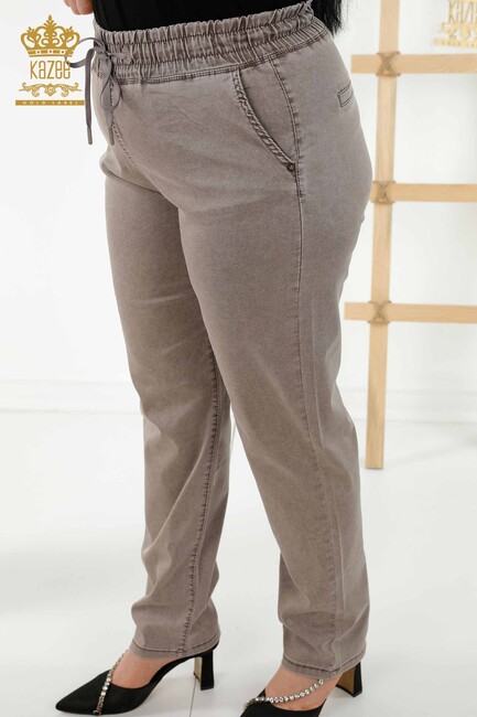 Women's Trousers Pocket Detailed Brown - 3673 | KAZEE - Thumbnail