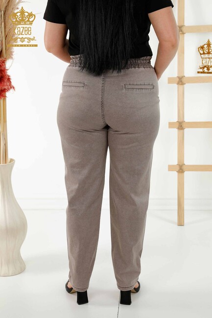 Women's Trousers Pocket Detailed Brown - 3673 | KAZEE - Thumbnail