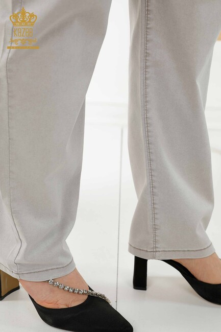 Women's Trousers Pocket Detailed Light Gray - 3673 | KAZEE - Thumbnail